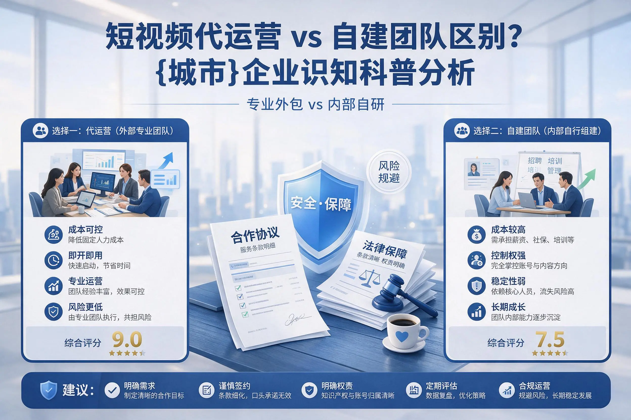 短视频代运营与自建团队区别?雅安企业认知科普分析
