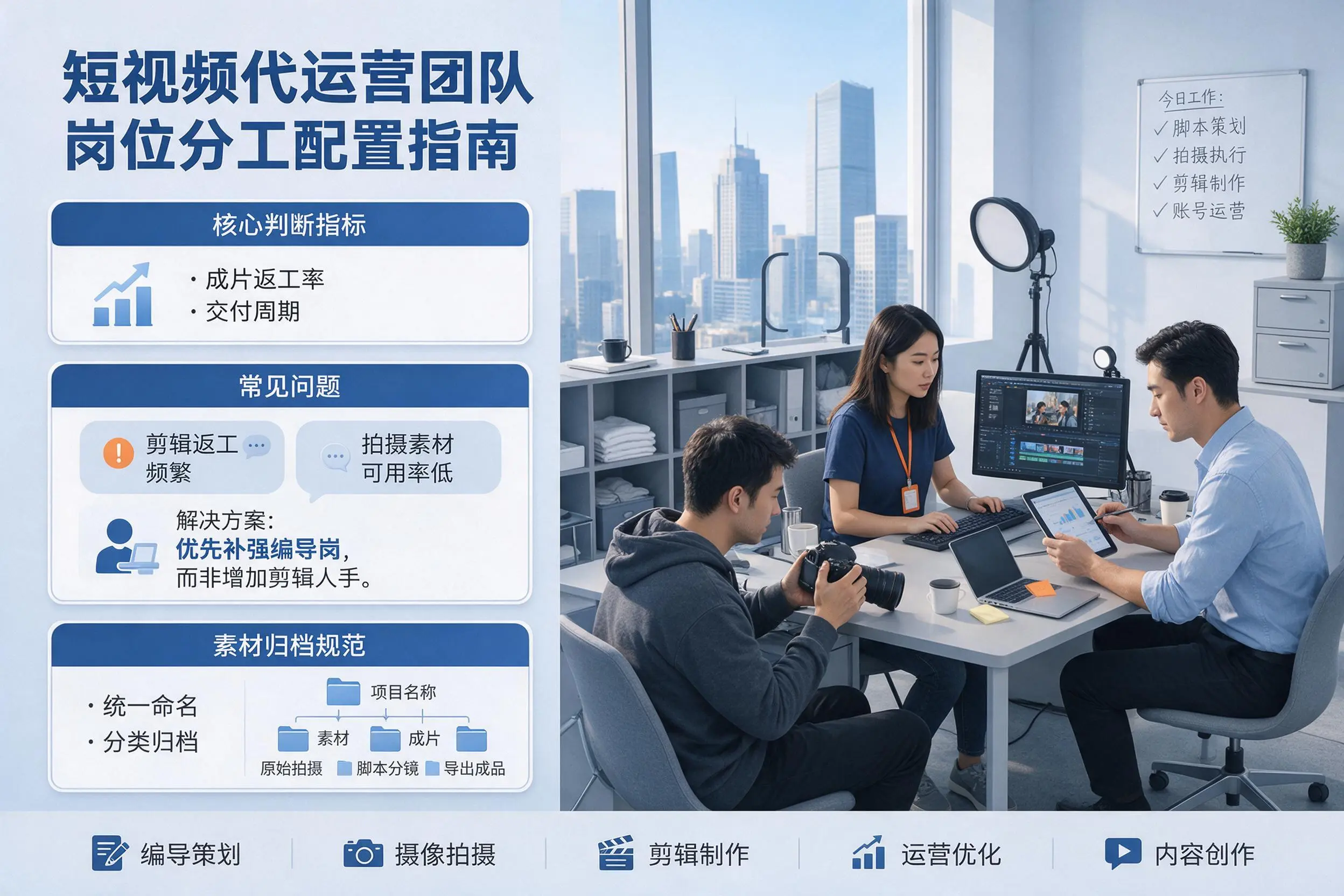 短视频代运营团队如何配置？雅安企业岗位分工科普说明