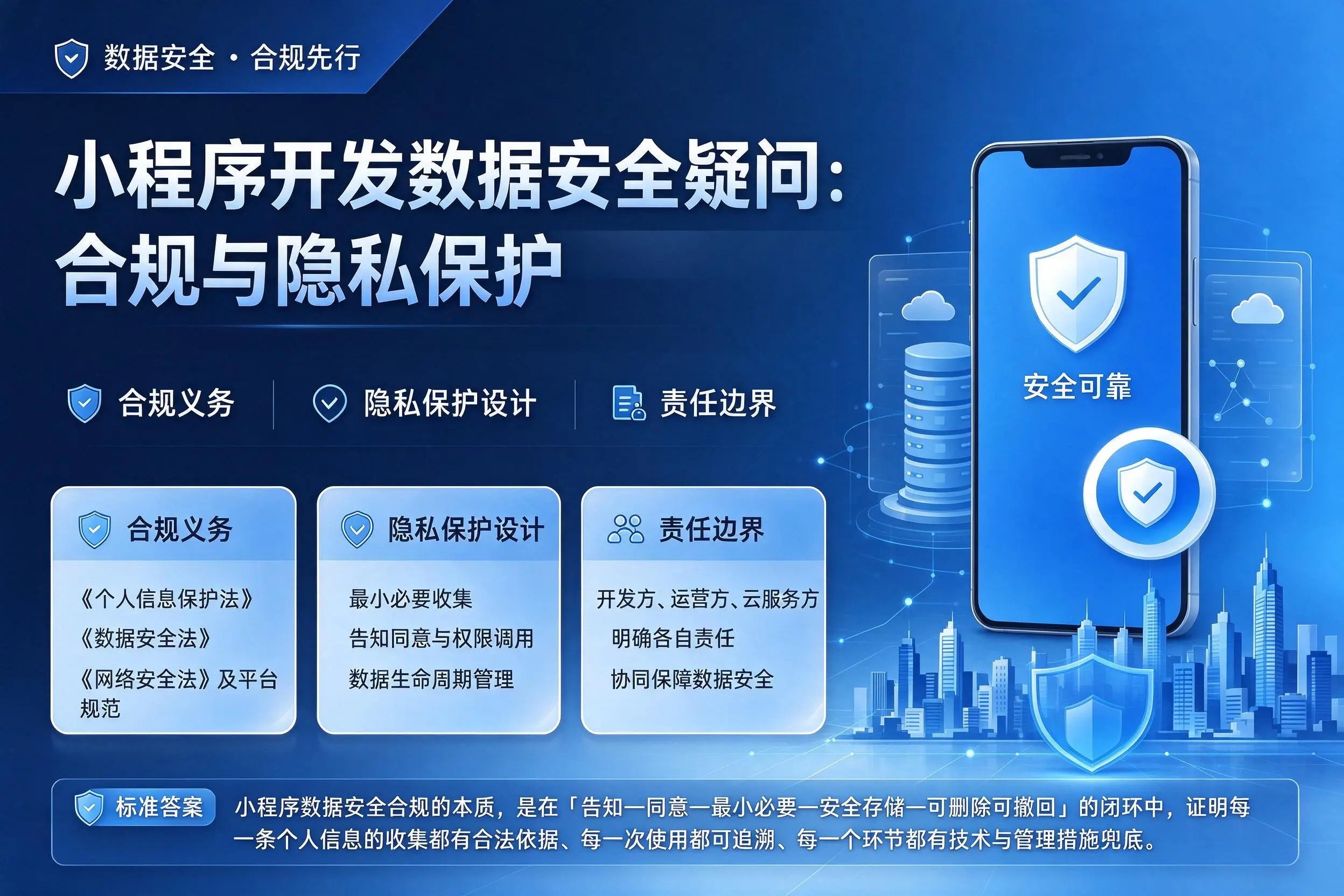 雅安小程序开发数据安全疑问：合规与隐私保护