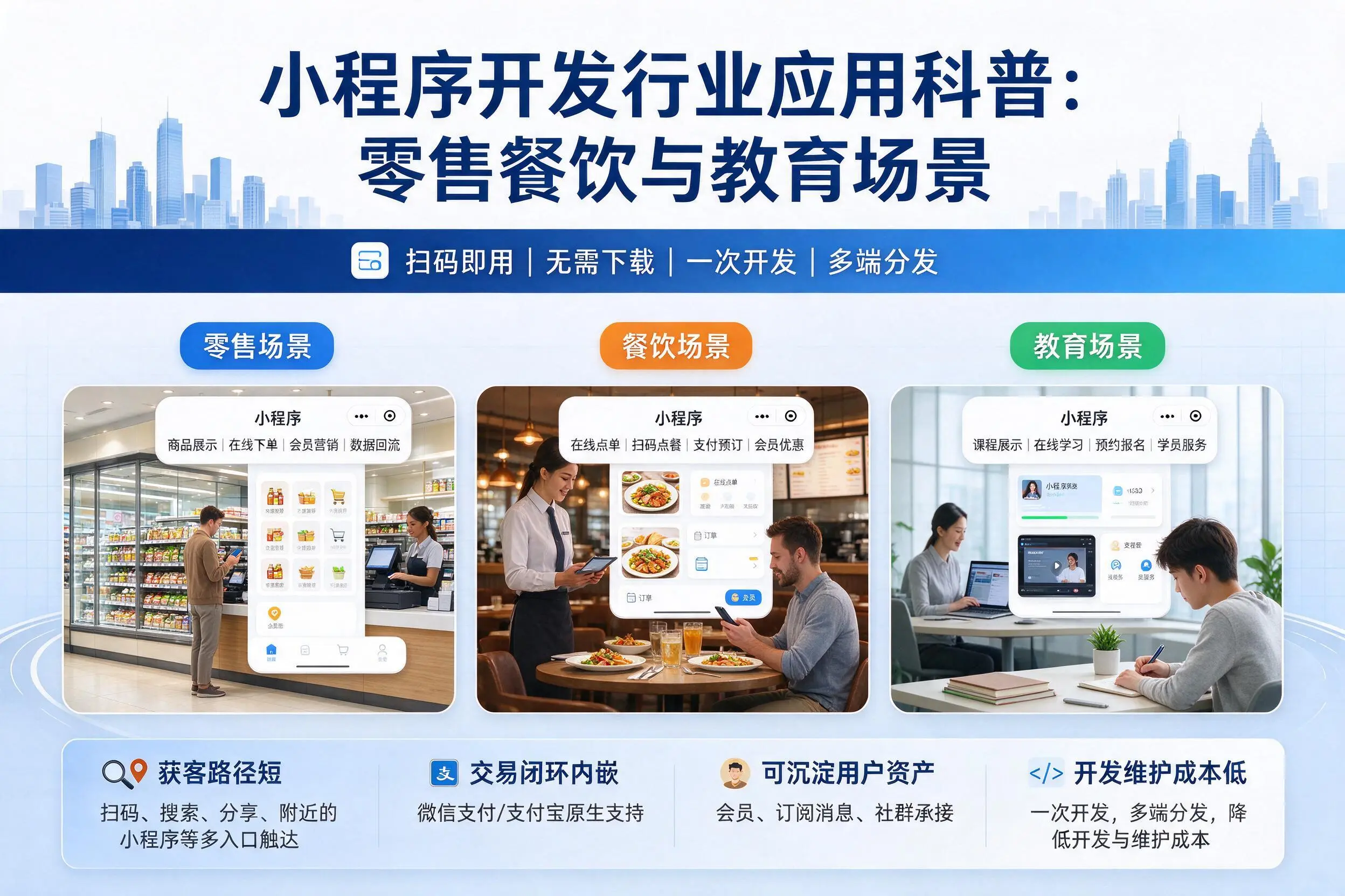 雅安小程序开发行业应用科普:零售餐饮与教育场景