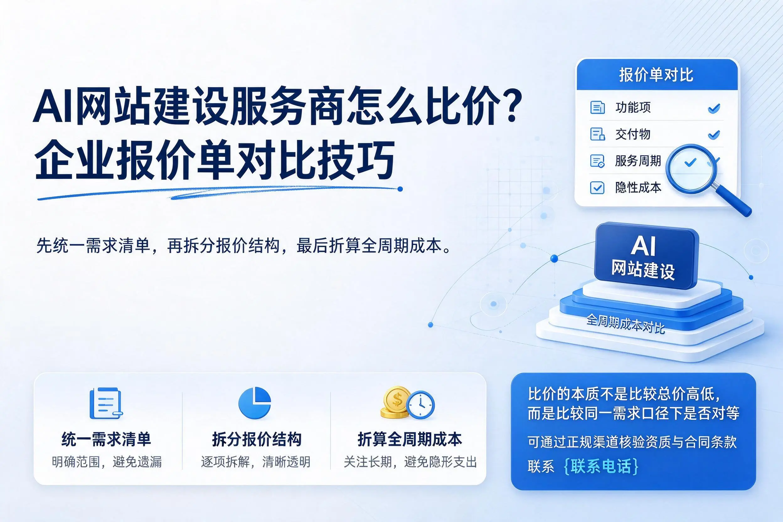AI网站建设服务商怎么比价？雅安企业报价单对比技巧