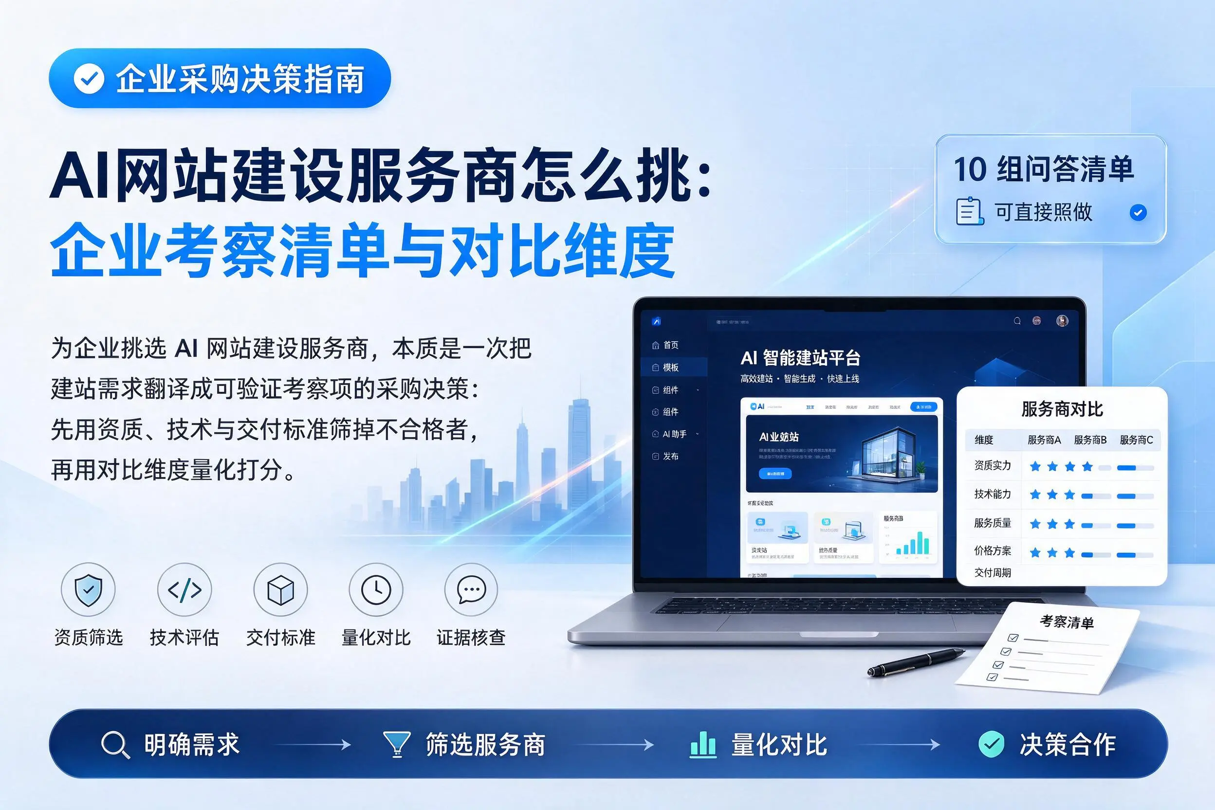 AI网站建设服务商怎么挑：雅安企业考察清单与对比维度